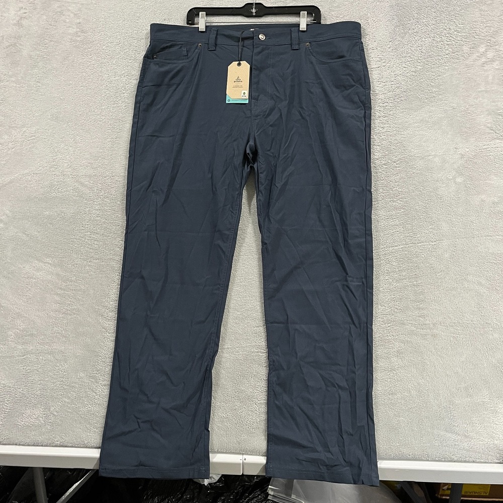 Prana Brion Slim Pant II Mens 42x32 Stormy Night Blue ReZion Tapered Leg Outdoor